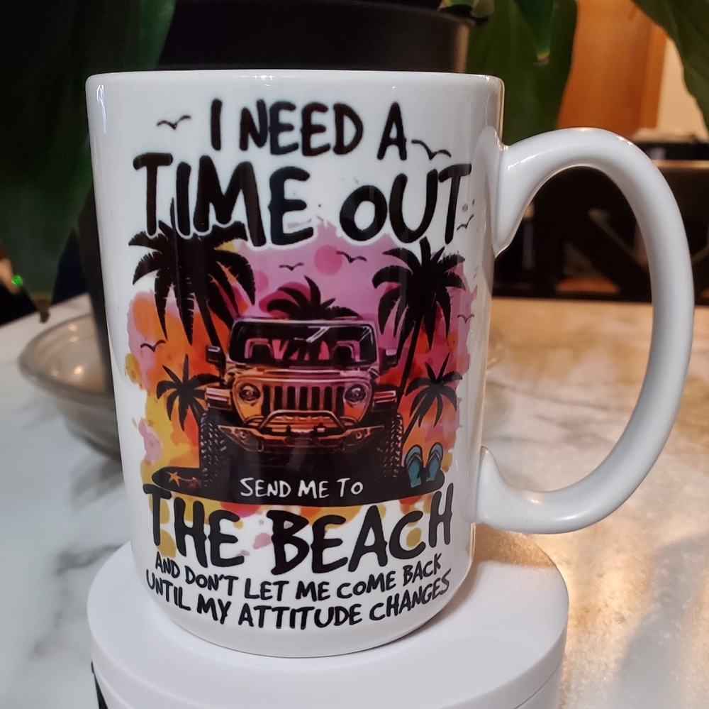 Beach Time Out 15oz  Coffee Mug